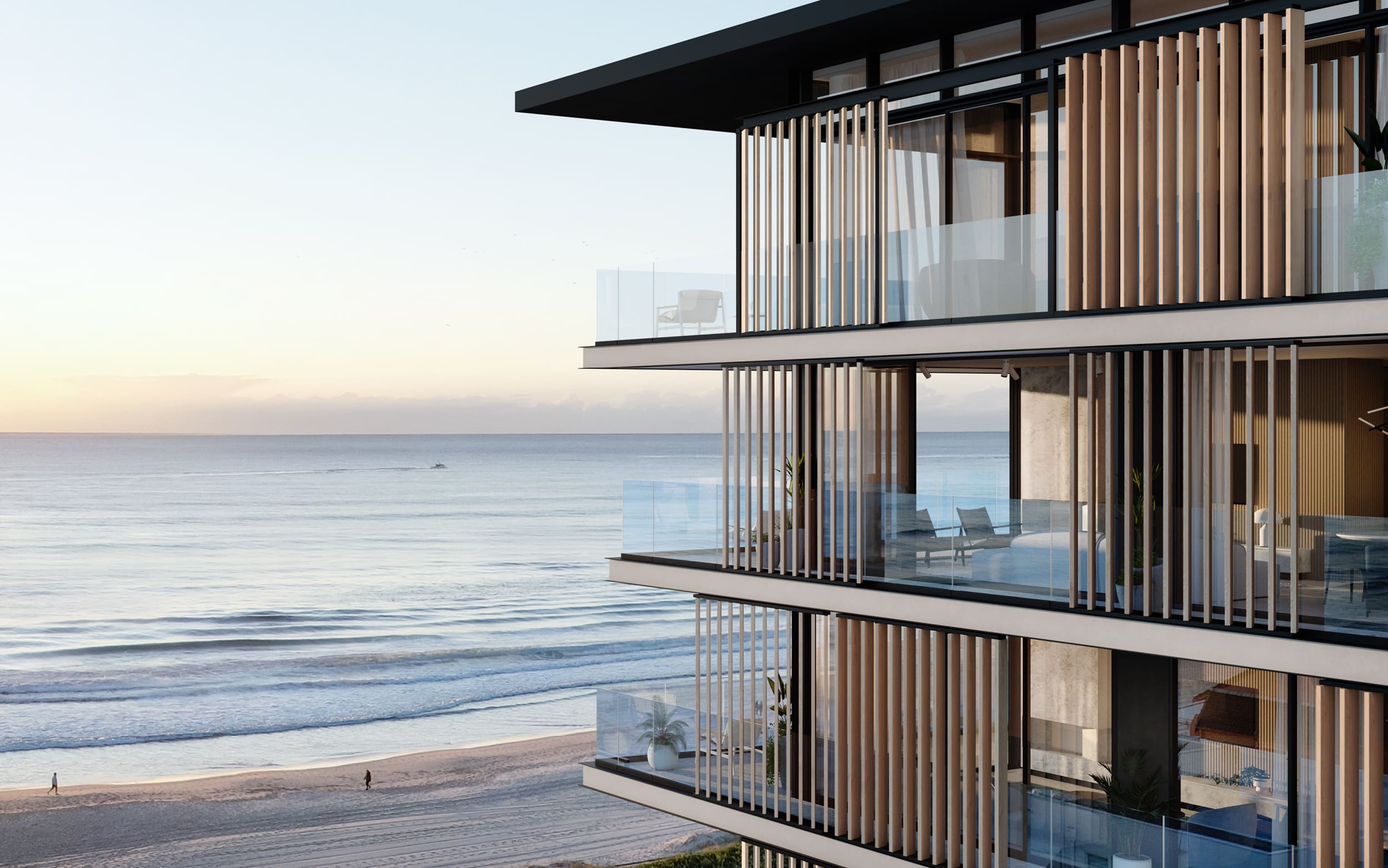 Render of balcony looking out to ocean