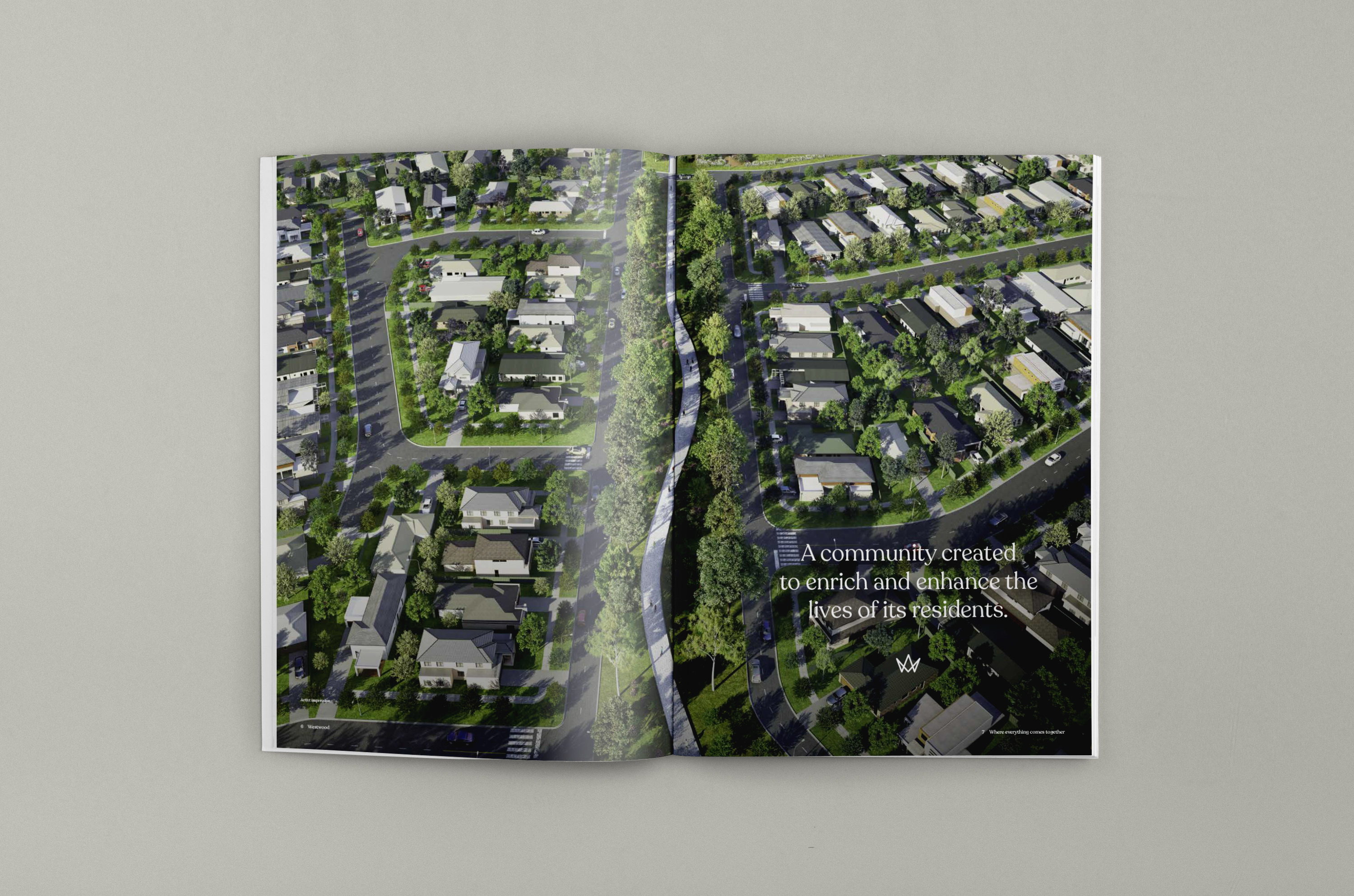 Westwood Estate brochure spread by tomorrow Agency