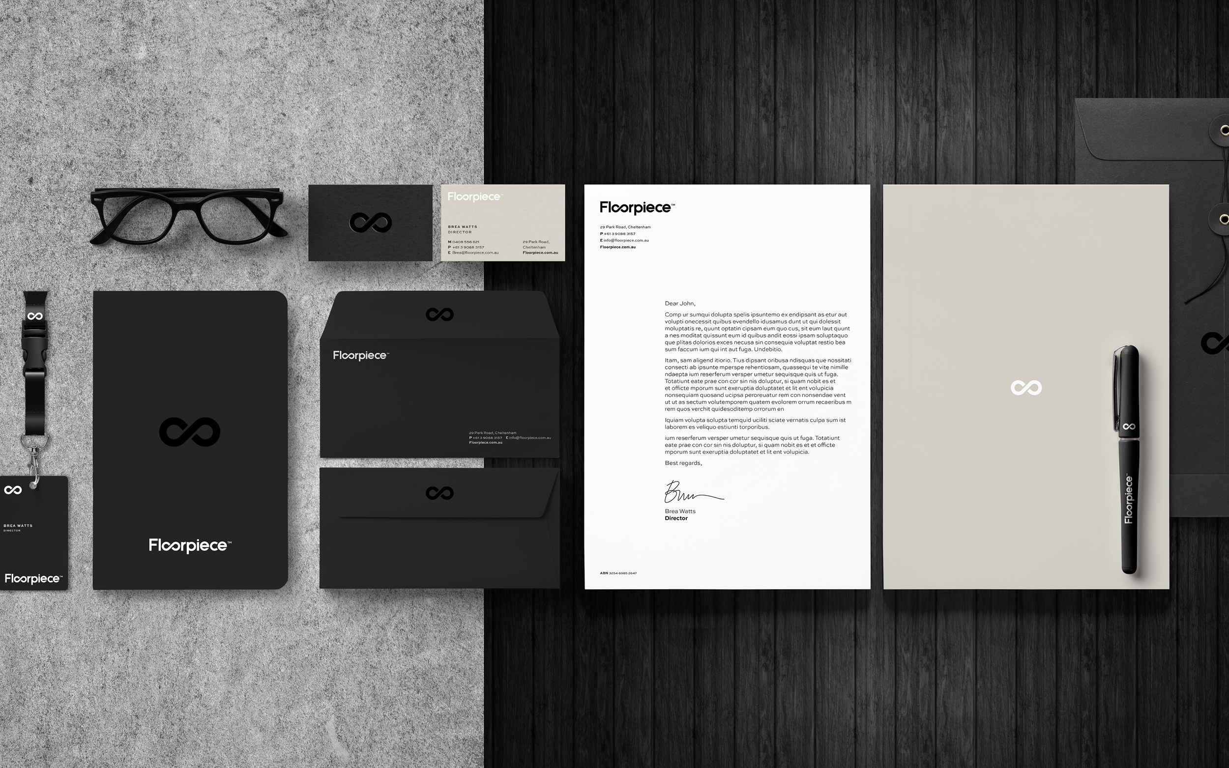 Stationery set design for Floorpiece