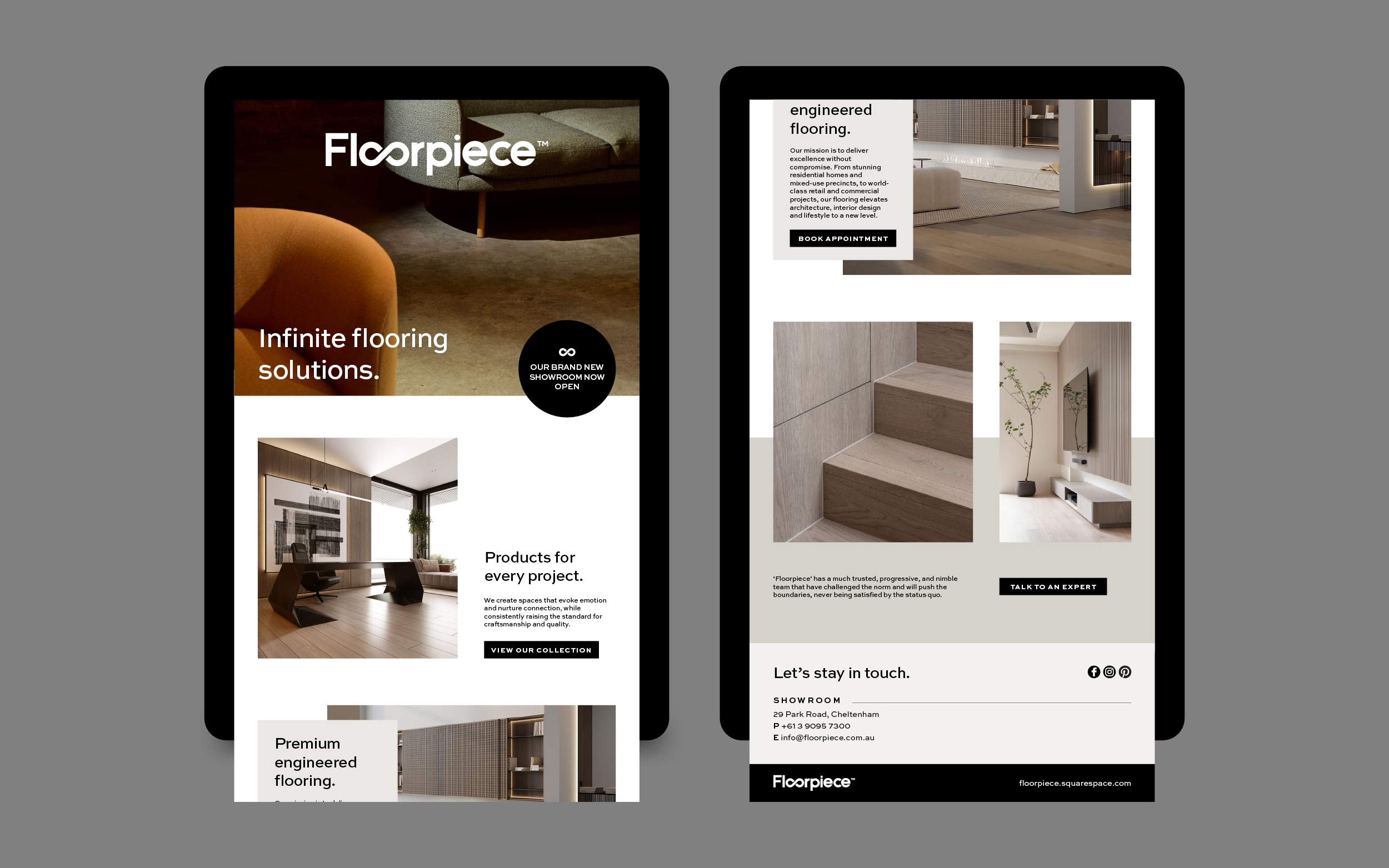 Mock up of Floorpiece website