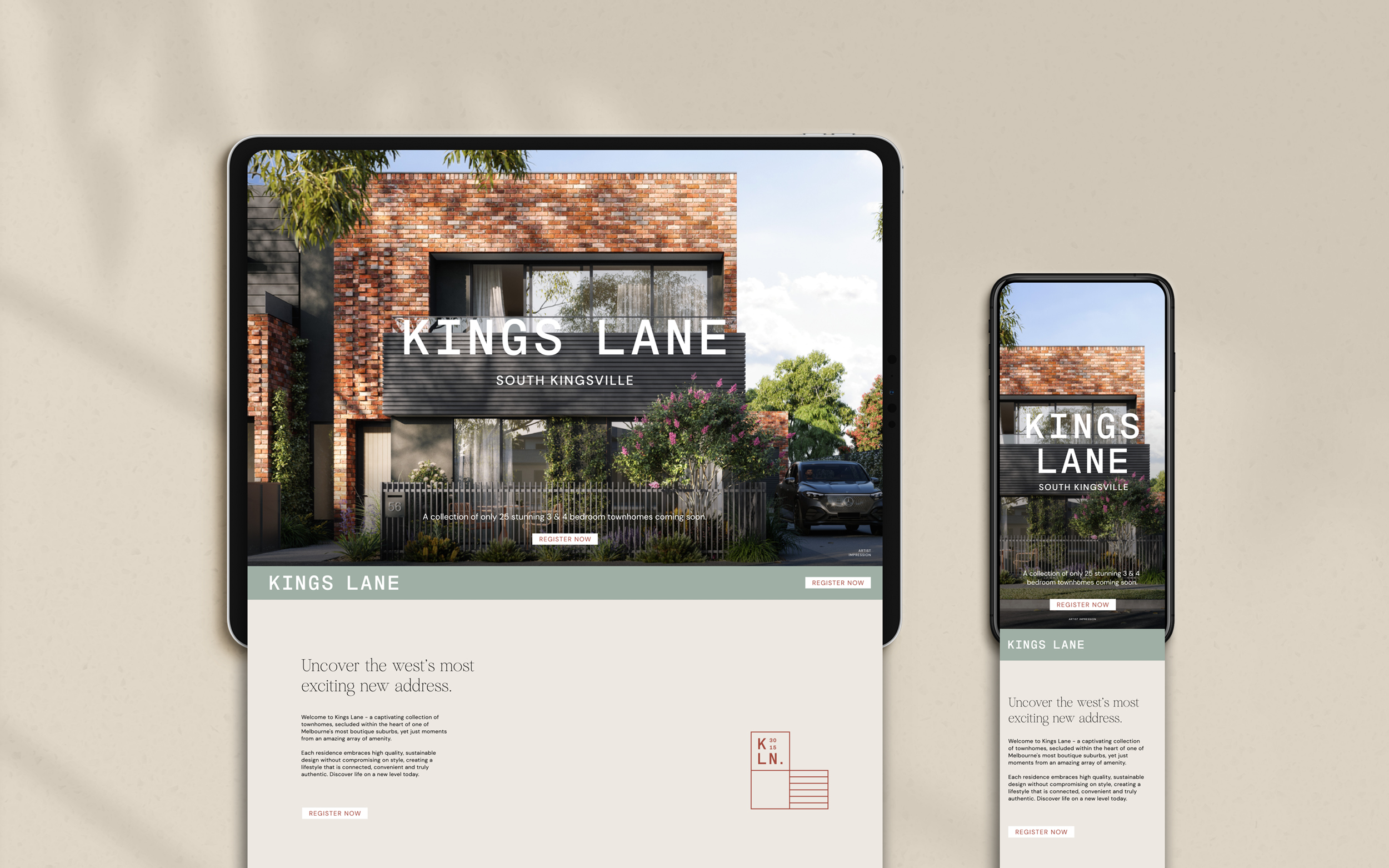 Mock up of Kings Lane website